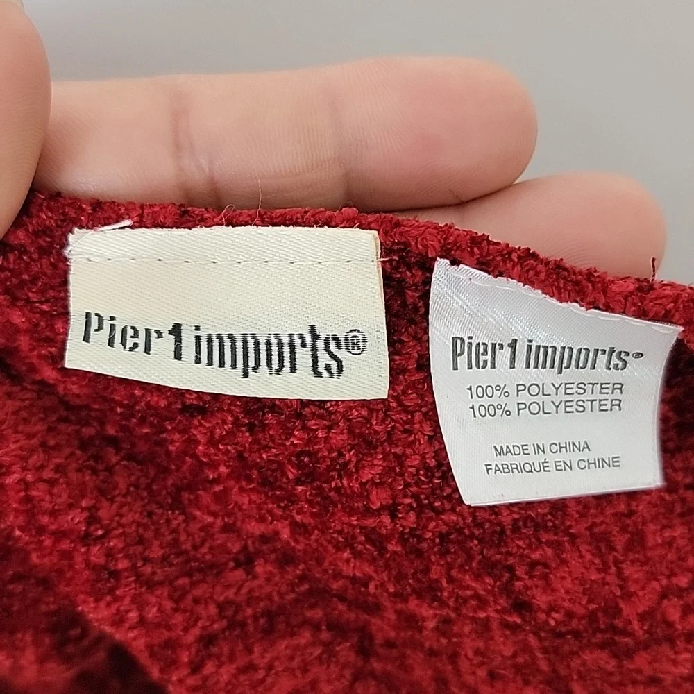 Pier 1 imports Chenille throw blanket red